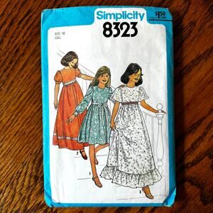 Vintage 1970s Simplicity 8323 Sewing Pattern Sz XXS-XS Midi Maxi Dress COMPLETE